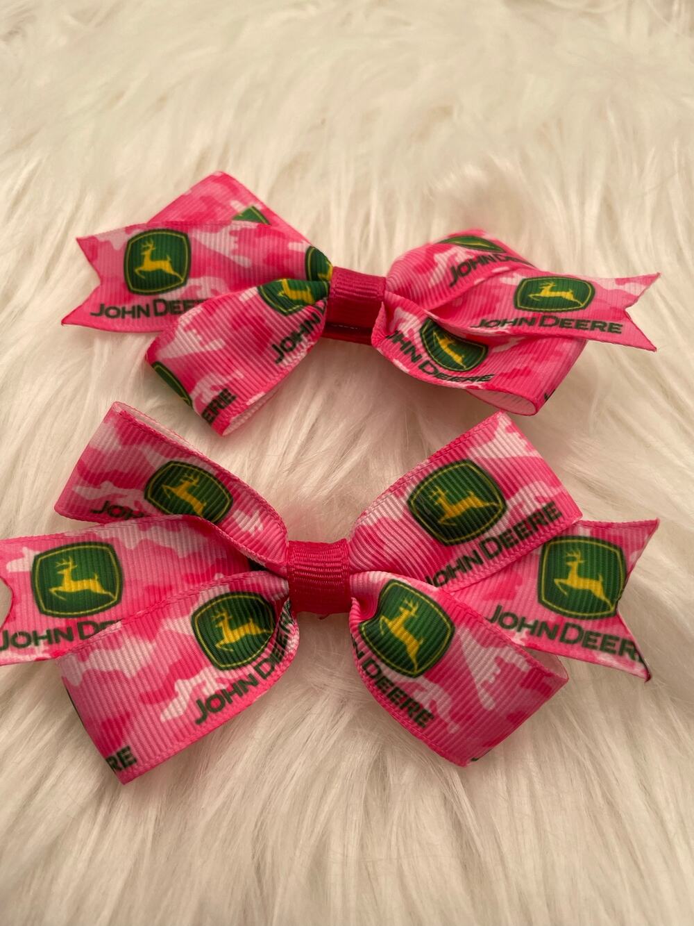 🎀 Handmade John Deere Boutique Hair Pigtail Bows🎀